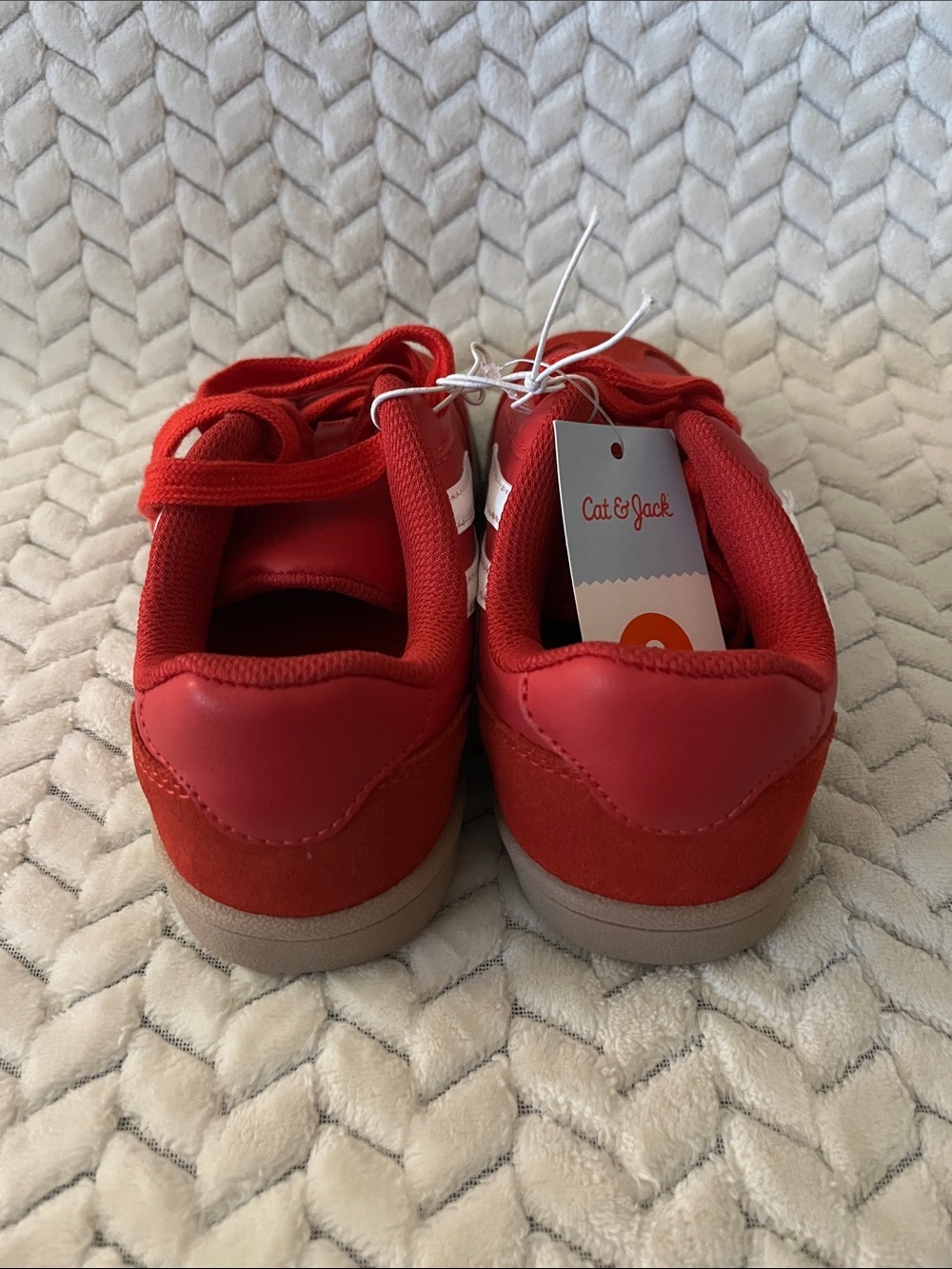 Cat & Jack Red Kids Sneakers with White Side Stripe - Picture 4 of 7